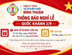Thông báo lịch nghỉ lễ Quốc khánh 02/9/2026